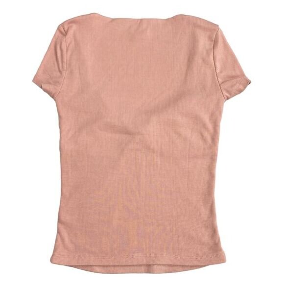SUNDAY BEST Aritzia Lula Sweetheart Neck Top Sz 2XS Heirloom Pink Rose Heritage - Picture 4 of 5